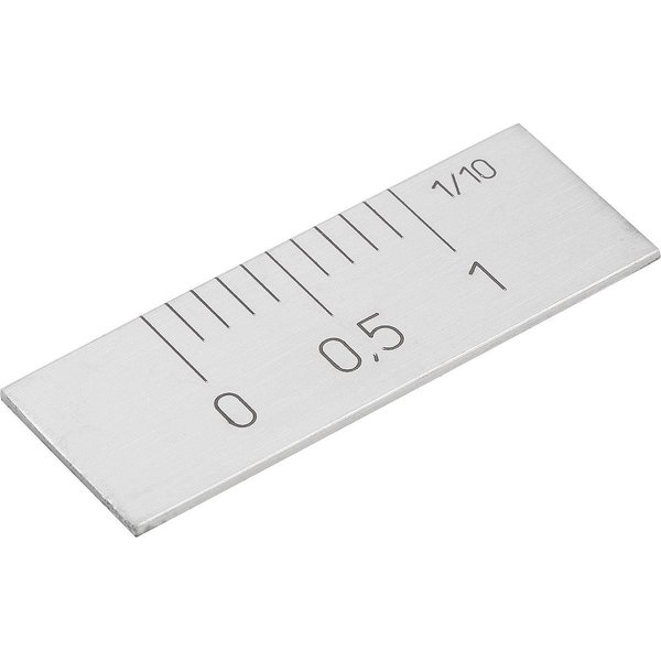 Kipp Vernier Scale Self Adhesive, Horizontal L=40 15X1, Stainless Bright, Zero Point Left, Scale Top K0759.0001